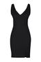 Black Fitted V-Neck Slit Detailed Mini Woven Dress TWOSS23EL02036 - 6