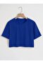 Women's Plain Crew Neck Oversize Crop T-shirt