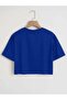 Women's Plain Crew Neck Oversize Crop T-shirt - 2