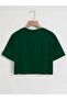 Women's Plain Crew Neck Oversize Crop T-shirt - 2