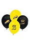 Construction Themed Yellow Black Printed Balloon 20 Pieces - 3