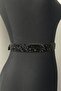 Black Bead Embroidered Chain Stoned Evening Dress Waist Belt