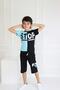 Boy's Bicycle Stop Printed Short Sleeve Basic Capri Suit Age 6-9 - 5
