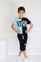 Boy's Bicycle Stop Printed Short Sleeve Basic Capri Suit Age 6-9 - 6