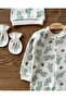 Organic 3-Piece Newborn Hospital Release Set with Gloves and Hat and Booties Baby Rompers Set Cactus - 3