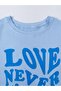 Crew Neck Love Never Printed Girl/Boy T-Shirt - 3