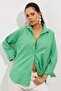 Women's Green Basic Shirt Q966 - 3