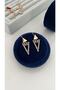 Vip Series Gold Zircon Stone Pyramid Model Earrings