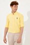 Men's Light Yellow Shirt Long Sleeve Basic