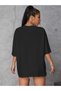 Vintage Cassette 1972 Printed Oversize Crew Neck Black T-shirt - 2