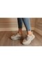 Women's Stylish High Heel Stone Stripe Detailed Sneakers - Tyra - 6