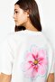 Ekru %100 Kalın Pamuklu Sırt Baskılı Relaxed/Geniş Rahat Kesim Örme T-Shirt TWOSS23TS00374 - 5