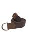 Unisex Triple Leather Detailed Green Beige Cream Brown Woven Tactical Canvas Sport Cloth Belt with Double D Rings - 5