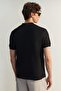 Black Regular Short Sleeve Thick-Textured Button Polo Collar T-Shirt Tmnss23Po00018 - 6