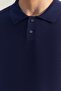 Lacivert Relaxed Kısa Kol Triko Polo Yaka T-shirt TMNSS23PO00025 - 4