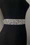 Silver Close Shiny Bead Embroidered Jewelled Evening Dress Waist Belt - 2