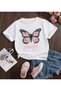 White Pink Dreams Butterfly Printed Kids Tshirt