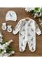 Organic Cotton 3-Piece Newborn Set with Gloves, Hat and Booties Baby Rompers Set Zebra