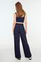 Lacivert Yüksek Bel Wide Leg/Geniş Paça Çizgili Dokuma Pantolon TWOSS22PL0100 - 6
