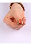 Natural Stone Yemen Agate Natural Stone Adjustable Women's Natural Stone Ring - 6