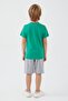 Palm Leaf Detail Pine Green Boy Bermuda Suit - 5