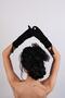 Black Tassel Detailed Long Costume Handpiece and Polka Dot Bridal Cap Set - 2