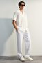 Beyaz Loose Fit Etiket Detaylı Pantolon TMNSS23PL00038 - 4
