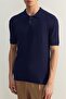 Lacivert Relaxed Kısa Kol Triko Polo Yaka T-shirt TMNSS23PO00025 - 3