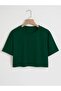 Women's Plain Crew Neck Oversize Crop T-shirt