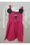 Girl's Printed Long Sleeve Seasonal Double Dress with Badi