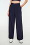 Lacivert Yüksek Bel Wide Leg/Geniş Paça Çizgili Dokuma Pantolon TWOSS22PL0100 - 5