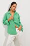 Women's Green Basic Shirt Q966 - 4