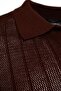 Kahverengi Relaxed Pamuklu Kısa Kol Polo Yaka Ajurlu Triko T-shirt TMNSS23PO00024 - 7
