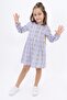Lilac Pitched Cotton Hooded Girl's Dress with Snap Fasteners on the Front - 4