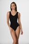 1904 Women's Black Seamless Thick Strap Snap Fastener Knitted Slip Model Body Corset - 2