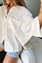 Women's Cotton Fabric Oversize Asymmetric Cut Low Sleeve Shirt - 7
