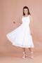 French Lace Square Collar Midi Length Sleeveless Thick Strap Evening & Invitation & Graduation Dress - 6