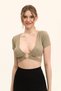 Women's Shamua Colored Front Loop and Striped Crop Top - 6