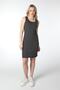 Women's U Neck Zero Sleeve Regular Fit Striped Dress Antarsit-White - 2