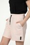 Women's Elastic Waist Pocketed Label Detailed Regular Fit Shorts Pink Melange - 5