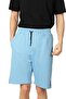 Men's Regular Fit Shorts with Elastic Waist, Pockets and Label Detail, Blue - 2