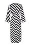 Black Striped Degaje Collar Woven Dress TCTSS23EB00279 - 9