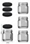 3 Black Mini Jars - Glass, Food, Wedding and Henna Confectionery, Sample 29ml