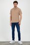 Beige Tight/slim Fitt Polo Neck Tshirt - 6