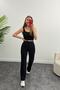 Ultra High Waist Crepe Fabric Lycra Palazzo Black - 2