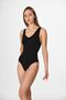 1904 Women's Black Seamless Thick Strap Snap Fastener Knitted Slip Model Body Corset - 4