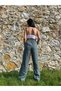 100% Linen High Waist Petrol Blue Women's Trousers / Eco-Friendly Sustainable Unmixed Raw Linen