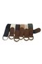 Women's Leather 3cm Beige Cream D Ring Antique Buckle Woven Cotton Canvas Sport Denim Cloth Belt - 6
