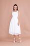 French Lace Square Collar Midi Length Sleeveless Thick Strap Evening & Invitation & Graduation Dress - 2