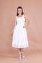 French Lace Square Collar Midi Length Sleeveless Thick Strap Evening & Invitation & Graduation Dress - 4